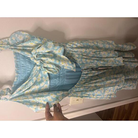 BCBG Generation Retro Floral Ruffle Dress - Size L - Picture 2 of 5